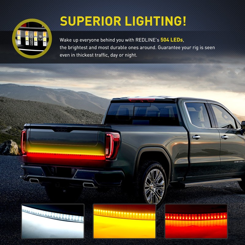 Nilight TR-03 60" Triple 504 LEDs Truck Tailgate Side Bed