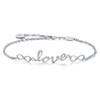 BlingGem White Gold Plated Sterling Silver Cubic Zirconia Infinity Love