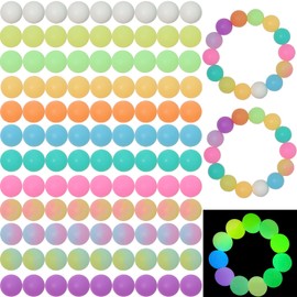 120pcs Richbunnys 15mm Bulk Silicone Beads for Pens and Keychain Making,Large Beads for Necklace and Bracelets Making,Assorted Rubber Beads Set（Night Glow）