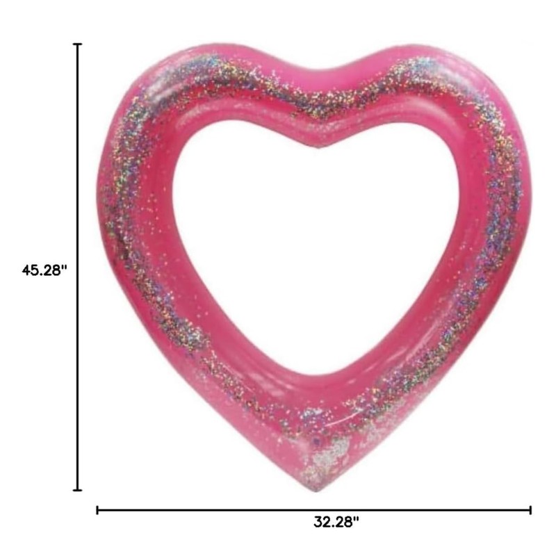 High Five Inflatable Glitter Filled Heart - Pool Float Inflatable