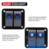 FXC Rocker Switch Aluminum Panel 2 Gang Toggle Switches Dash