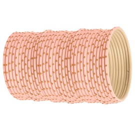 Touchstone Colorful Bangle Collection Indian Bollywood Alloy Metal Peach Gold Glaze Wrist Embellishment Designer Jewelry Bangles 36 Set for Women, Metal