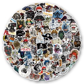 100PCS Stickers for Pirates,Cool Stickers,Teens Boys and Girls Sticker Pack Vinyl Skateboard Guitar Door Laptop Luggage Car Bike Water Bottle Birthday Party Supplies Stickers