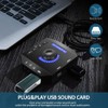 External Sound Card, PHOINIKAS T10 USB Audio Adapter for PC