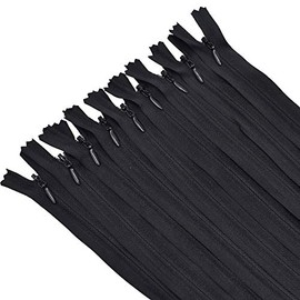 20Inch 40Pcs Invisible Zippers Nylon Coil Zipper for DIY Craft Tailor Sewing Crafts Accessories (Black)
