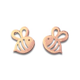 925 Sterling Rose Gold-Plated Mini Stud Earrings "Busy Bee"