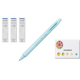 amazdone uni Kurutoga KS 0.3mm Mechanical Pencil Ice Blue (M3KS1P.32)+uni Mechanical Pencil Lead,The Uni Smudge-Proof Leads 0.3mm HB 3 Set Sticky Notes