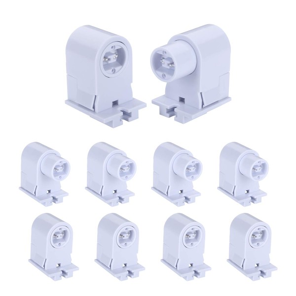 R17D/HO Tombstone Base Holder Socket Connector T8/T10/T12 8ft LED Light Replacement Fluorescent Plunger Lampholder Adaptor 5 Pairs