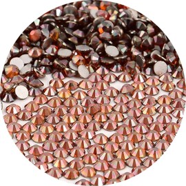 NCB Nancybeads 3000pcs Flatback Round Glass Nail Art Rhinestones Crystal for DIY Making Accessories Shoes, Clothes, Face Art, Bags, Manicure (Amber, SS4 3000pcs)