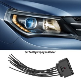 Be In Your Mind 2PCS Car Headlight Front Lamp Connector 10 Pin 1J0973735 1J0973835 15cm Headlight Repair Lamp Harness Connector Plug Cable (1 Male & 1 Female)