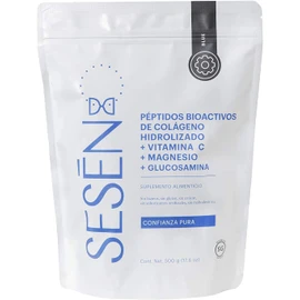 SESĒN Colágeno Hidrolizado en polvo + Vitamina C + Magnesio+ Glucosamina Bolsa con 500 g