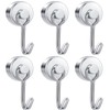 Set of 6: Magnetic Hooks, Magnetic, Stainless Steel, Rust Resistant,