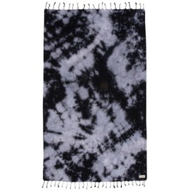 Sand Cloud Turkish Beach Towel - Sand Free - 100% Organic Turkish Cotton Yarn - Quick Dry Towel for Beach, Picnic Blanket or Throw - As Seen on Shark Tank - Tie Dye (Black Acid Wash)
