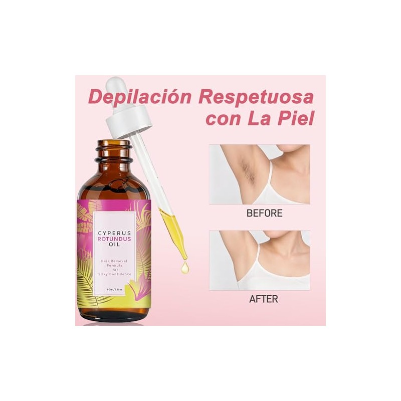Natural Cyperus Rotundus Oil, Aceite Depilatorio para Mujeres y Hombres