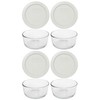 Pyrex (4 7200 Glass Bowls & (4) 7200-PC Sleek Silver