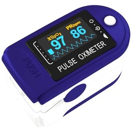 Oxímetro de Pulso de Dedo con Pantalla LED, Monitor Digital de Frecuencia Cardíaca PR y Saturación de Oxígeno en Sangre SpO2, Indice de Perfusión PI para Detección y Monitorear Diaria