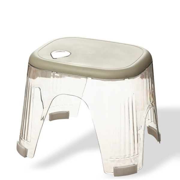 KUKGHWA Acrylic Shower Stool for Bathroom - Clear Waterproof Stool