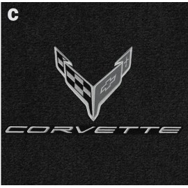 Lloyd Mats New! 2020 - 2025 Chevy Corvette Black Floor mats w/ Corvette Embroidered Logo - C-MONO CHROME CORVETTE