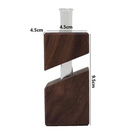 Black Walnut Plant Vase, Minimalist Flower Holder, Minimalist Flower Holder, Sleek Pecan Base for Modern Home Decor Small Arrangements