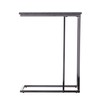 SEI Furniture Clarkdom End Table, Graywash, high Gloss Black
