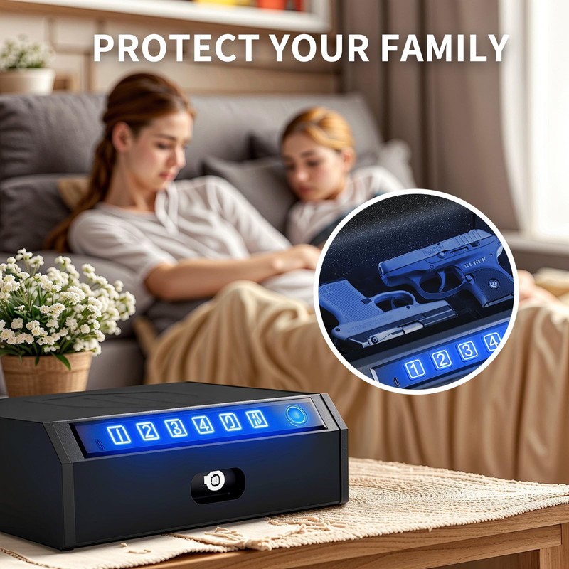 ADIMO Gun Safe, Biometric Gun Safe for Handgun, Pistol with