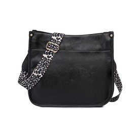 NICOLE & DORIS Women Crossbody Bags Large Shoulder Bag PU Leather Ladies Messenger Bag Multi Pockets Handbags Satchel Bag Hobo Bags for Travel Work Daily Use Black