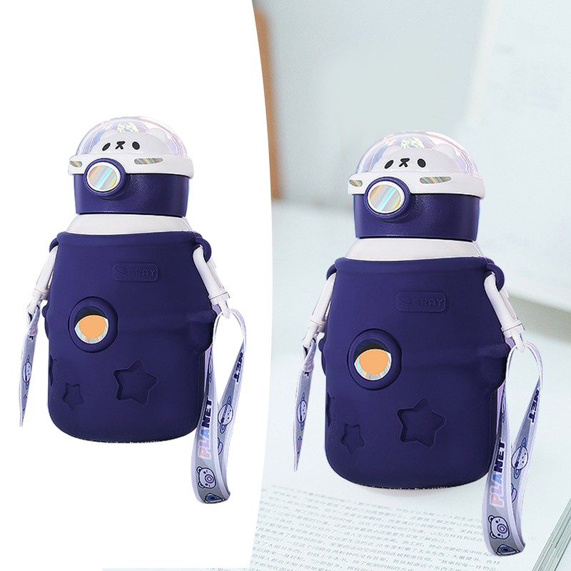 500ml Stainless Steel Vacuum Insulation Mug with Lid and Straw