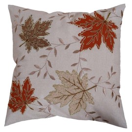 Raebel OHG Tablecloth Table Runner Table Runner Cushion Cover Autumn Beige Gold Embroidery / Appliqué Leaves (Cushion Cover 40 x 40 cm)