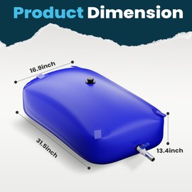 Large Capacity Water Storage Bladder Containers, Bladder Tank for Drought Resistance, Fire Prevention, Emergency Water, Agricultural Irrigation Outdoor (110L/29Gal, Blue)