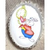 XL CAMEO BUTTON - ALICE IN WONDERLAND'S WHITE RABBIT &