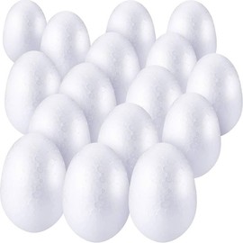 White Solid Polystyrene Foam Eggs Styrofoam, 80mm (8cm) - Pack of 10 - Suitable for School DIY Craft Projects, Art, Crafts, Home, School Projects, Party Decorations, Painting DIY, Christmas Kids