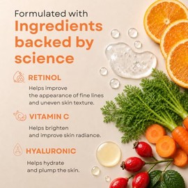 GLEOW- Suero facial con vitamina C, ácido hialurónico y retinol. Elaborado por dermatólogos y químicos cosméticos. Este kit para el cuidado de la...  