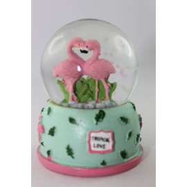 Out of the blue, Roxan 1903631 shaking ball, polyresin, glitter ball, flamingo, green, 6.5 cm x 4.7 cm