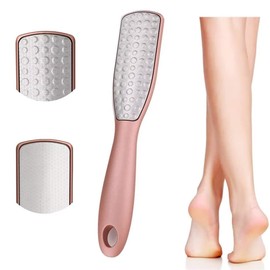 Heel Exfoliator, Heel Care, Foot File, Exfoliating File, Exfoliating, Foot File, Double-sided Type, Heel File, Foot Care, Stainless Steel, Fish Sharpening, Washable, Easy at Home Foot Supplies (Rose Gold)