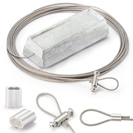holama Sacrificial Zinc Marine Anode for Boat Lift and Dock Protection | Anti-Corrosion Zinc for Saltwater Pool | with 20ft. 316 Stainless Steel Cable and 3 Crimps for Versatile Attachment (2.2lbs)