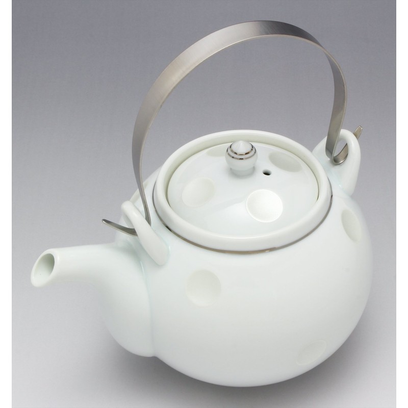 Arita Ware Carved Polka Dots Earthen Bottle (Stainless Steel String),