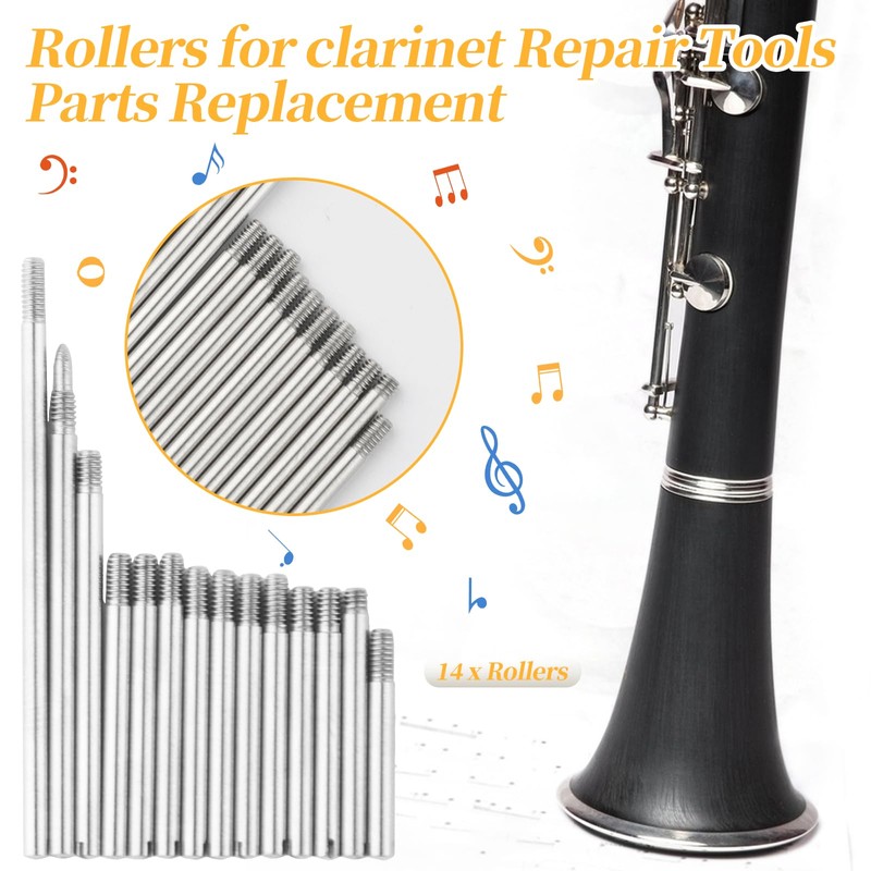 Clarinet Repair Kit Tools，35 Pcs Clarinet Maintenance Repair Replacement Kit,Clarinet