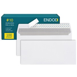 #10 Envelopes Self Seal, 100 Count, Security Tinted, 4 1/8 x 9 1/2 Inch, Business Envelopes Letter Size, 24 LB Paper - Bright White Color - Legal Size