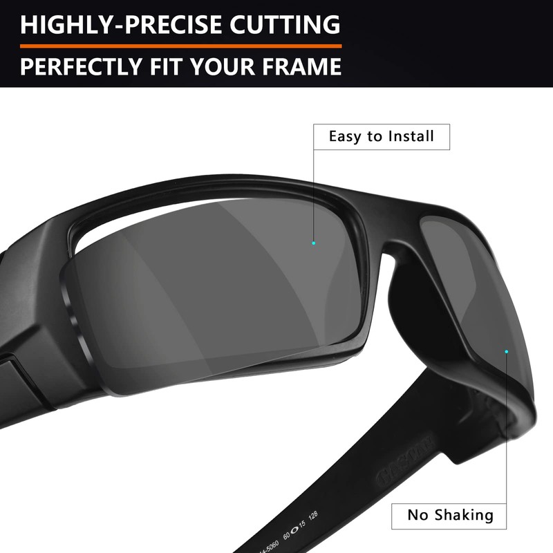 Alphax Stealth Black Polarized Replacement Lenses for Oakley Gascan OO9014