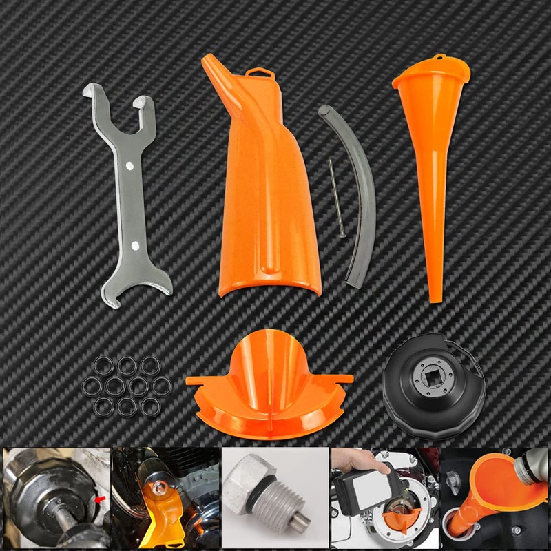 HDBUBALUS Oil Replacement Funnel Funnel Filter Wrench O Ring Spanner