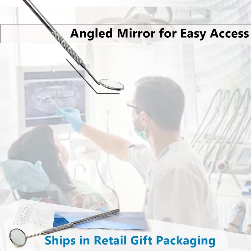 Dental Mouth Teeth Inspection Mirror #5 with Stainless Handle, Cone