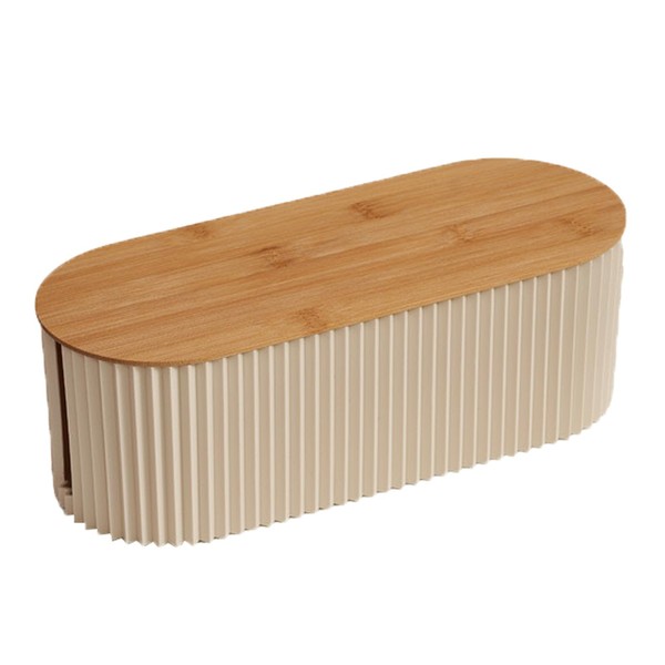 Loimon Bamboo Cable Box Organizer 33cm | Cord Hider with