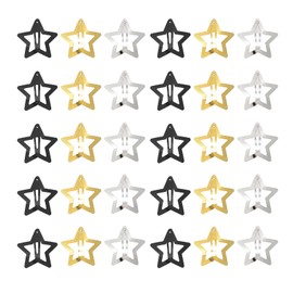 JUHUA 30 Pcs Star Hair Clips, Star Snap Clips, Snap Claw Hairclips Metal for Hair for Kids Girls and Women