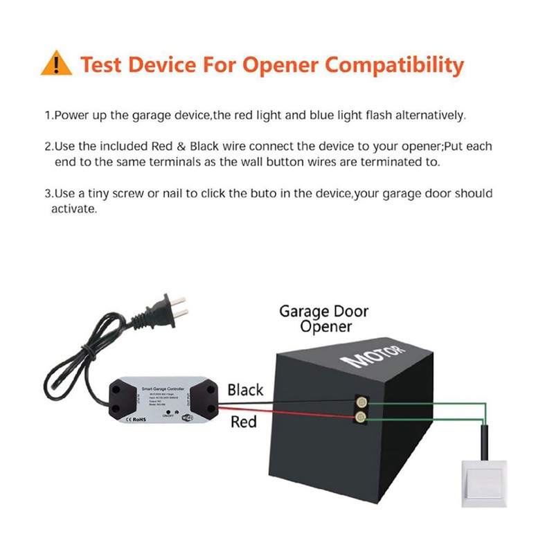 WiFi Switch Intelligent Garage Door Opener Controller for SmartLife APP