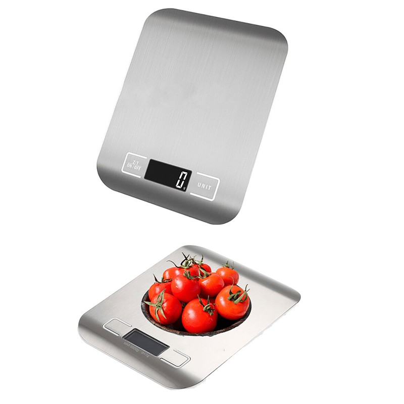 Kitchen Digital Scale Stainless Steel 10kg Waterproof White Backlight LCD