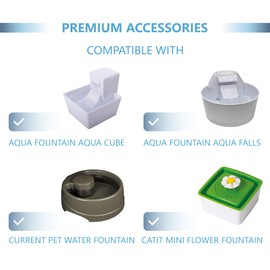 TOGGATH 12 Pack Cat Water Fountain Replacement Charcoal Filters Square Compatible with Petsafe Premier Pet Fountain Filters 2.5 Inches, Aqua Cube Pet Fountain Filters Catit Mini Flower Pet Fountain