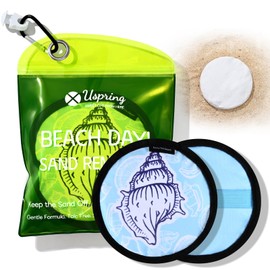Uspring 2025 Upgraded Sand Remover for Beach Vacation Essentials Summer Must Haves Sand Remover with Velcro, Replaceable Powder Bag, Beach Accessories for Women Kids Family Trip Gifts, Generous 250g