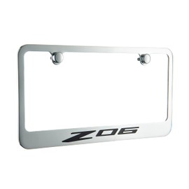 Triple Chrome Plated Solid Brass Corvette C8 Z06 Engraved License Frame.
