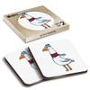 2 x Square Coasters - Funny Seagul Bird Seaside Nautical
