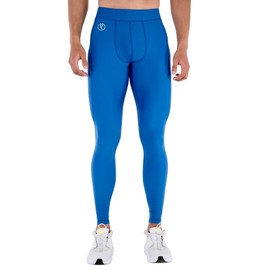 Kapow Meggings Performance Mens Leggings with Pockets & Pad - Mens Compression Leggings (Admiral Blue, Medium)